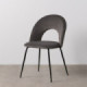Silla de uso profesional en tejido terciopelo taupe oscuro con ojal lumbar 49 x 81 x 60 cm