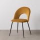 Silla de comedor de uso profesional tapizada en terciopelo ocre y metal 49 x 81 x 60 cm