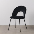 Gepolsterter Contract-Stuhl - Stoff und Metall - Schwarz 49 x 60 x 81 cm