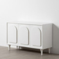 Aparador de salón con arcos moldurados en blanco 120 x 81 x 40 cm