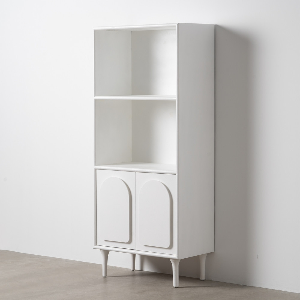 Librería de DM y madera de abeto blanco 80 x 175 x 40 cm