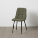 Silla de comedor de uso profesional tapizada en tejido verde y metal 44 x 89 x 42 cm