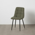 Cadeira Estofada Contract com Costas Acolchoadas - Tecido e Metal - Verde 44 x 42 x 89 cm