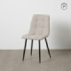 Silla de comedor de uso profesional tapizada en tejido gris y metal 44 x 89 x 42 cm