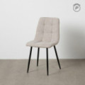 Silla de comedor de uso profesional tapizada en tejido gris y metal 44 x 89 x 42 cm