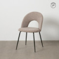 Cadeira Estofada Contract - Tecido e Metal - Taupe 49 x 60 x 81 cm