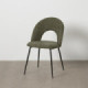 Silla de comedor de uso profesional tapizada en tejido verde y metal 49 x 81 x 60 cm