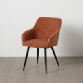 Silla de uso profesional con brazos en tejido pana terracota y hierro 57 x 83 x 43 cm