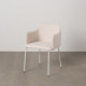 Silla con brazos de uso profesional tapizada en tejido crema y metal 51 x 77 x 55 cm