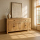Aparador de salón en madera maciza de mindi 140 x 82 x 40 cm