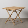 Mesa de comedor auxiliar cuadrada plegable de bambú 80 x 75 x 80 cm