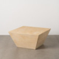 Mesa de centro cuadrada piramidal de magnesio beige 80 x 40 x 80 cm