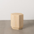 Mesa auxiliar hexagonal de magnesio beige 41,5 x 46,5 x 36,5 cm