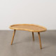 Mesa de centro arriñonada grande en ratán natural con patas cilíndricas 90 x 41 x 60 cm