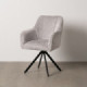 Silla de uso profesional de brazos en tejido poliéster gris claro y hierro 58 x 83 x 58 cm