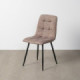 Silla de uso profesional tapizada en tejido jaspeado taupe con respaldo alto acolchado 44 x 86 x 52 cm