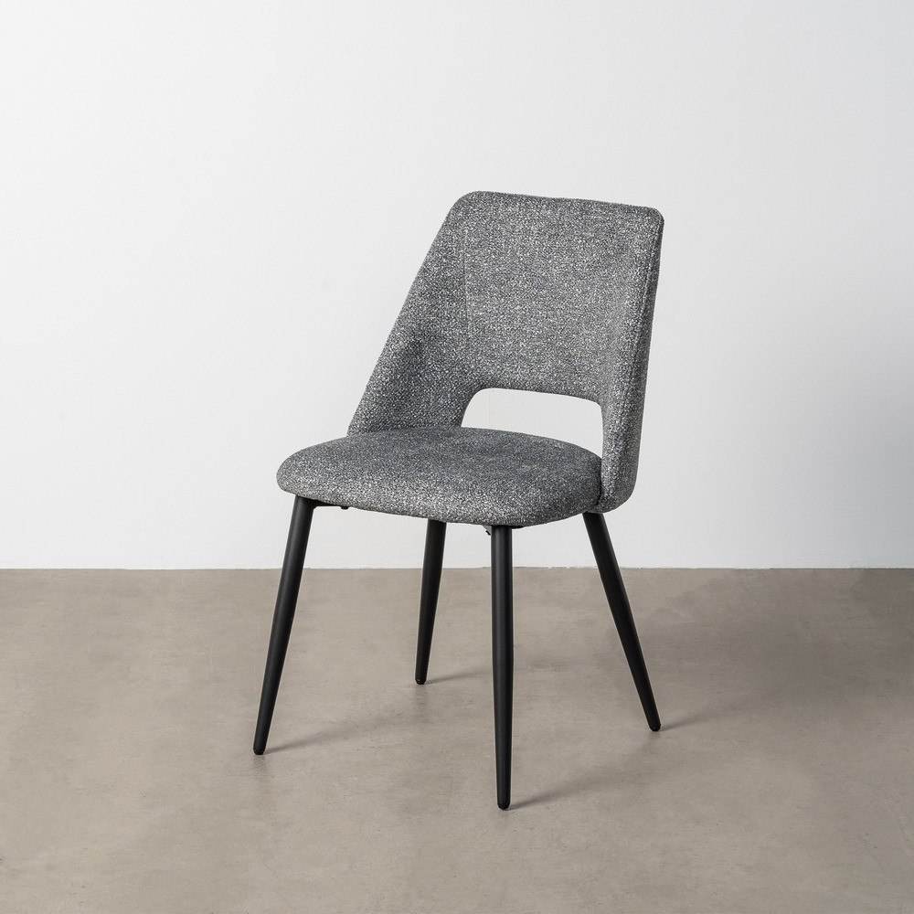 Silla de uso profesional con abertura lumbar en tejido jaspeado verde y metal 50 x 81 x 57 cm
