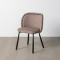 Silla de uso profesional envolvente en tejido jaspeado taupe y patas de hierro 56 x 78 x 56 cm