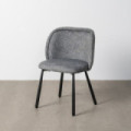 Silla de uso profesional envolvente en tejido jaspeado verde y patas de hierro 56 x 78 x 56 cm