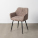Chaise chinée taupe avec accoudoirs, tissu et métal