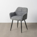 Silla de brazos de uso profesional tapizada en tejido jaspeado verde con acolchado en cuadrícula 59 x 81 x 54 cm