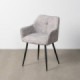 Silla con brazos de uso profesional tapizada en tejido jaspeado gris-blanco y metal acolchada 59 x 81 x 54 cm