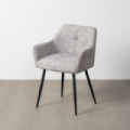 Silla con brazos de uso profesional tapizada en tejido jaspeado gris-blanco y metal acolchada 59 x 81 x 54 cm
