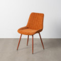 Silla de uso profesional en tejido canalé teja con patas de hierro a tono 50 x 85 x 60 cm