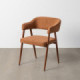 Silla de uso profesional con reposabrazos en tejido poliéster teja y patas de acero 56 x 81 x 60 cm
