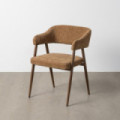 Silla con brazos de uso profesional tapizada en tejido marrón y acero 56 x 81 x 60 cm