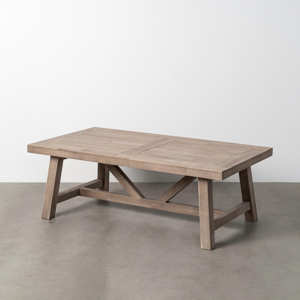 Mesa de centro rectangular fija de madera 130 x 46 x 70 cm