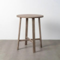 Mesa alta redonda de madera natural 102 cm