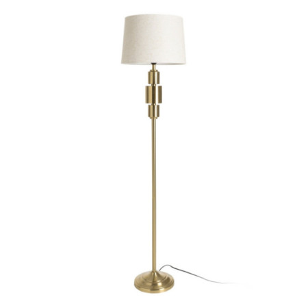 Lámpara de pie de metal dorado y lino 38 x 160 x 38 cm