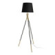Lámpara de pie de metal y poliéster negro y oro 40 x 159 x 40 cm