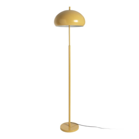 Lámpara de pie de metal y tejido mostaza 41 x 162 x 41 cm