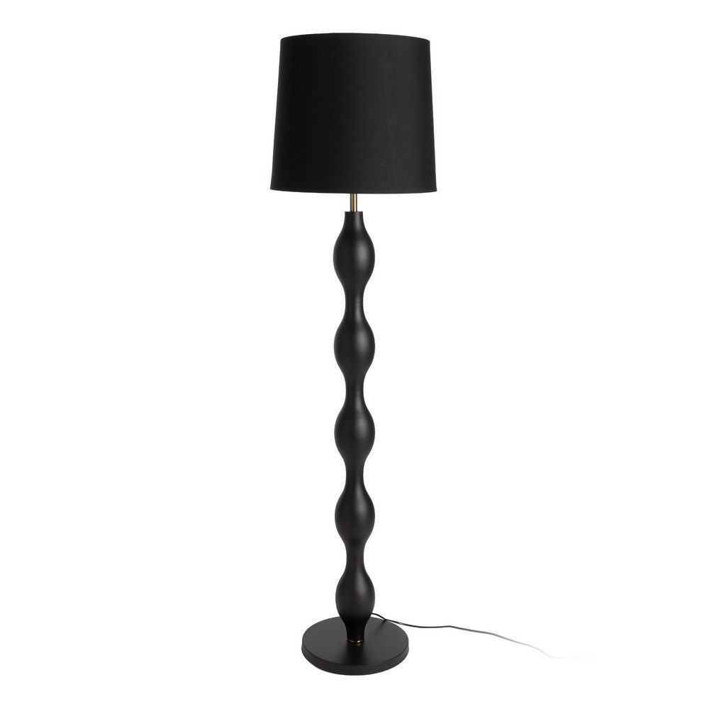 Lámpara de pie de metal y poliéster negro 40 x 155,5 x 40 cm