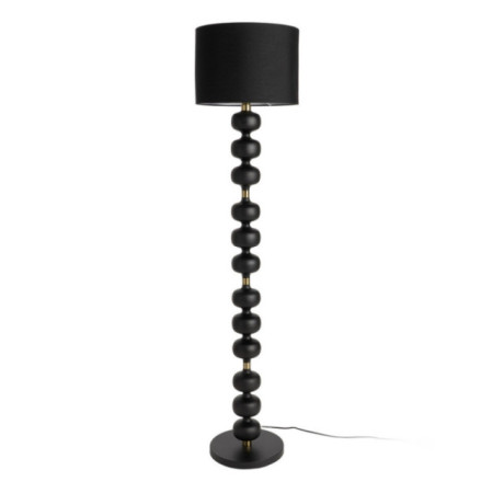 Lámpara de pie de metal y lino negro 35 x 154 x 35 cm