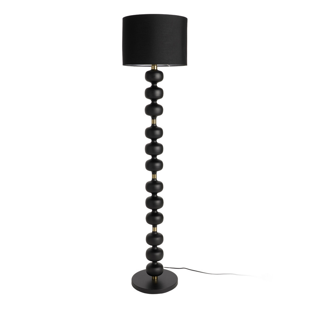 Lámpara de pie de metal y lino negro 35 x 154 x 35 cm