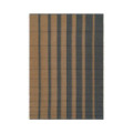 Alfombra reversible a rayas anchas de lana y algodón carbón y camel 160 x 1 x 230 cm
