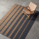 Alfombra gran formato reversible a rayas anchas de lana y algodón 200 x 1 x 300 cm