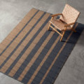 Alfombra gran formato reversible a rayas anchas de lana y algodón 200 x 1 x 300 cm