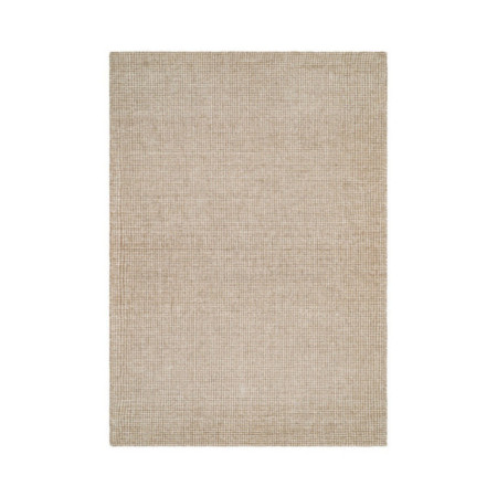 Alfombra de pelo de lana beige con reverso de algodón 160 x 1 x 230 cm