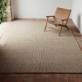 Alfombra gran formato de pelo de lana beige con reverso de algodón 200 x 1 x 300 cm