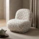 Sillón de salón tapizado en tejido bouclé beige 82 x 77 x 84 cm