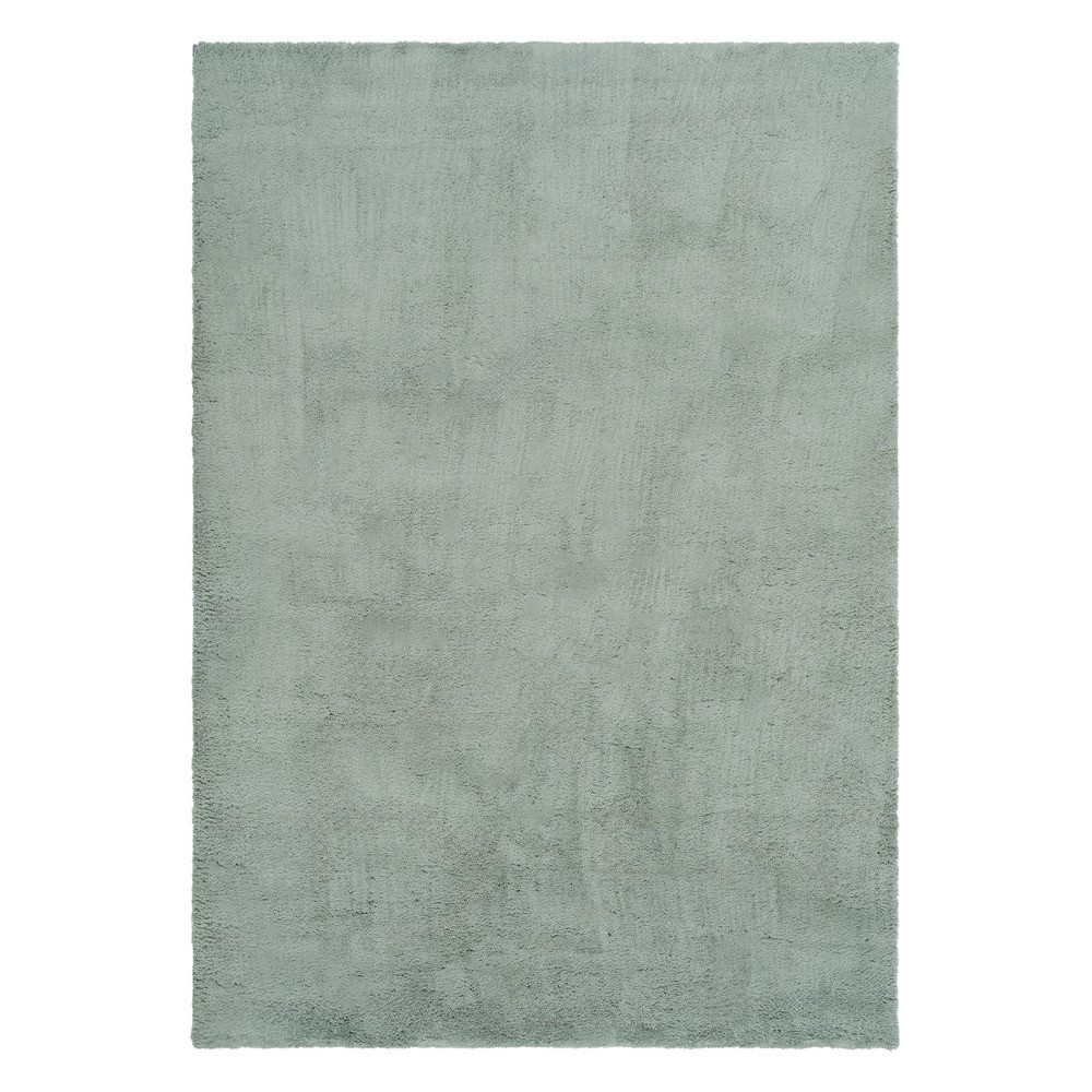 Alfombra shaggy de pelo suave verde salvia 200 x 2 x 300 cm