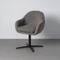 Chaise Pivotante Rembourrée Contract - Tissu et Métal - Gris et Noir 60 x 86 x 60 cm