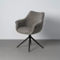 Silla de comedor giratoria 360° de uso profesional con muelles tapizada en tejido gris 66 x 86 x 60 cm