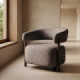 Sillón de salón tapizado en tejido y metal 77 x 70 x 71,5 cm