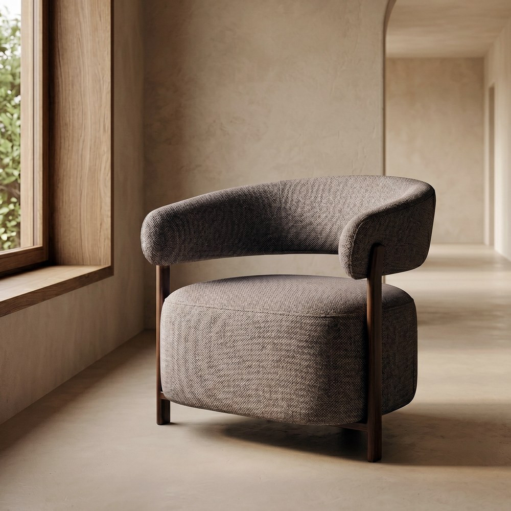 Sillón de salón tapizado en tejido y metal 77 x 70 x 71,5 cm