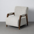 Sillón jaspeado beige tejido-madera 70 x 80 x 84 cm